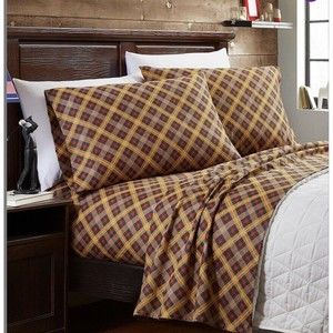 Spirit Linen Home Autum Holiday Collection Queen Flannel Sheet Set Cotton New